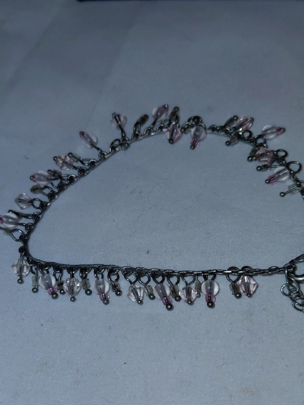 Baked Beans Delicate Pink and Clear Beaded Charm Bracelet - Women Jewelry - Picture 3 of 6